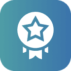 Blue ribbon with star emblem