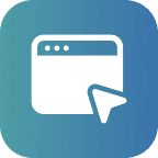 Web browser icon with pointer