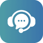 Headset icon with speech bubble