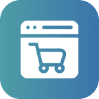 Shopping cart icon on gradient background