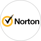 شعار Norton للأمان الإلكتروني.